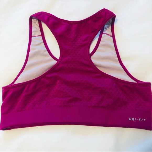 Nike Small Dri Fit Swoosh Sports Bra Racerback Athletic Fushia - Picture 7 of 12